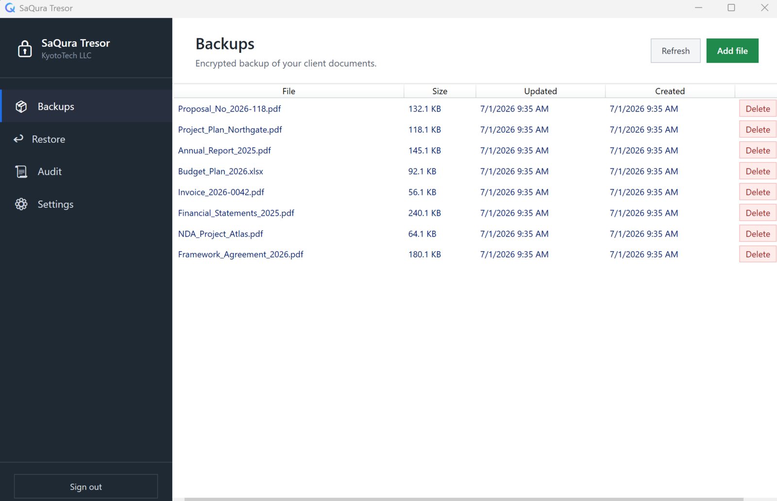 Backups — your documents, encrypted and safe
